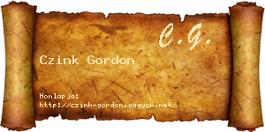 Czink Gordon névjegykártya